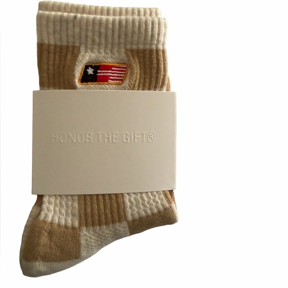 Honor The Gift Kids Jazz Jacquard‎ Socks Mustard Tan Size 7–11 NWT